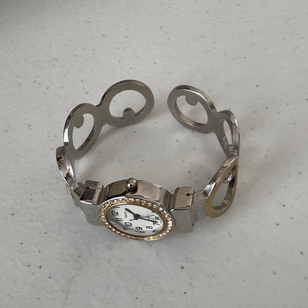 Narmi Bracelet Silver And Gold Watch With Cutout Band